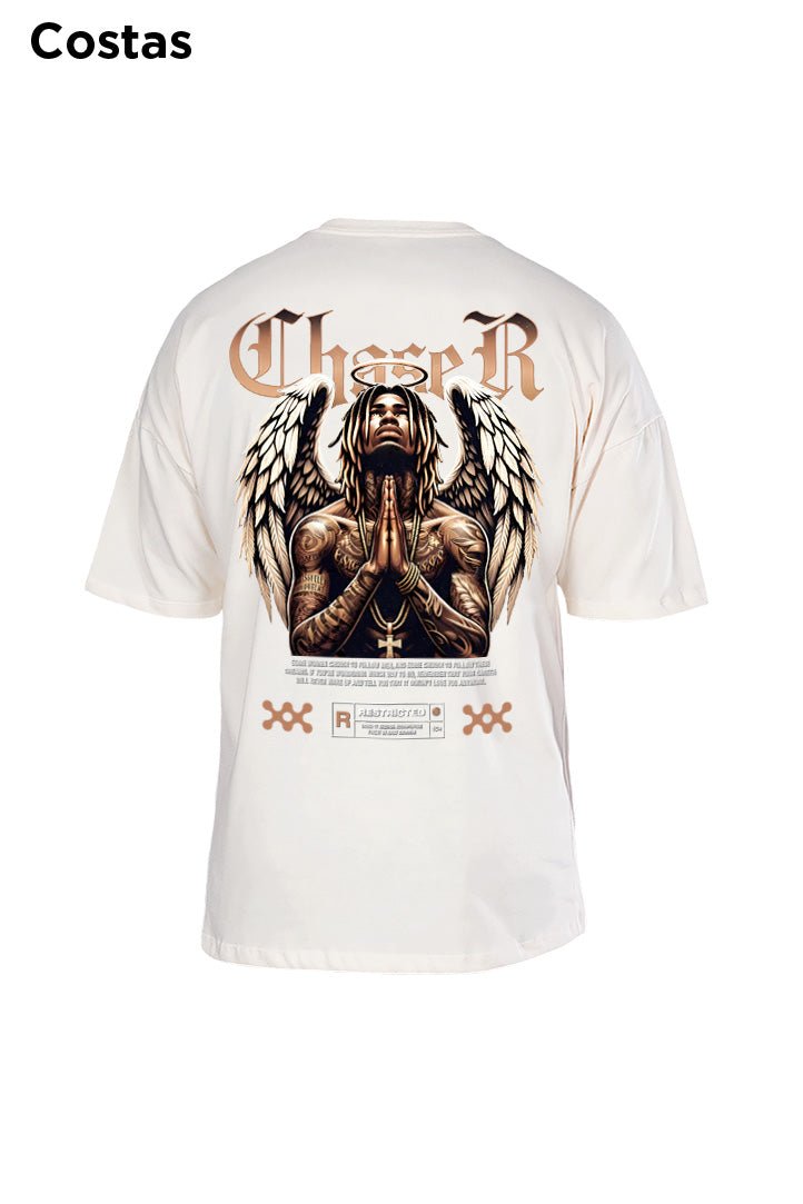 Oversized Off White Black Angel - BRVK - Street Wear