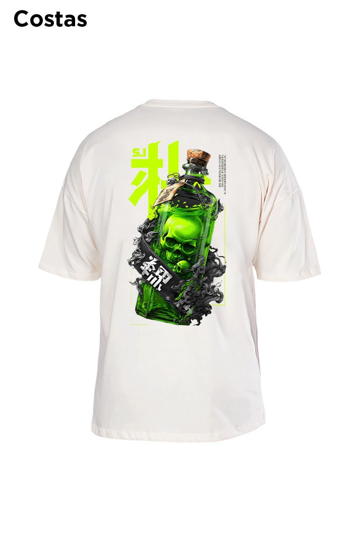 Oversized Off White Green Bottle - BRVK - Street Wear