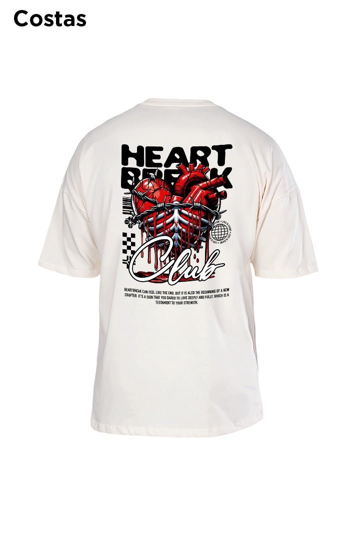 Oversized Off White Heart Break - BRVK - Street Wear