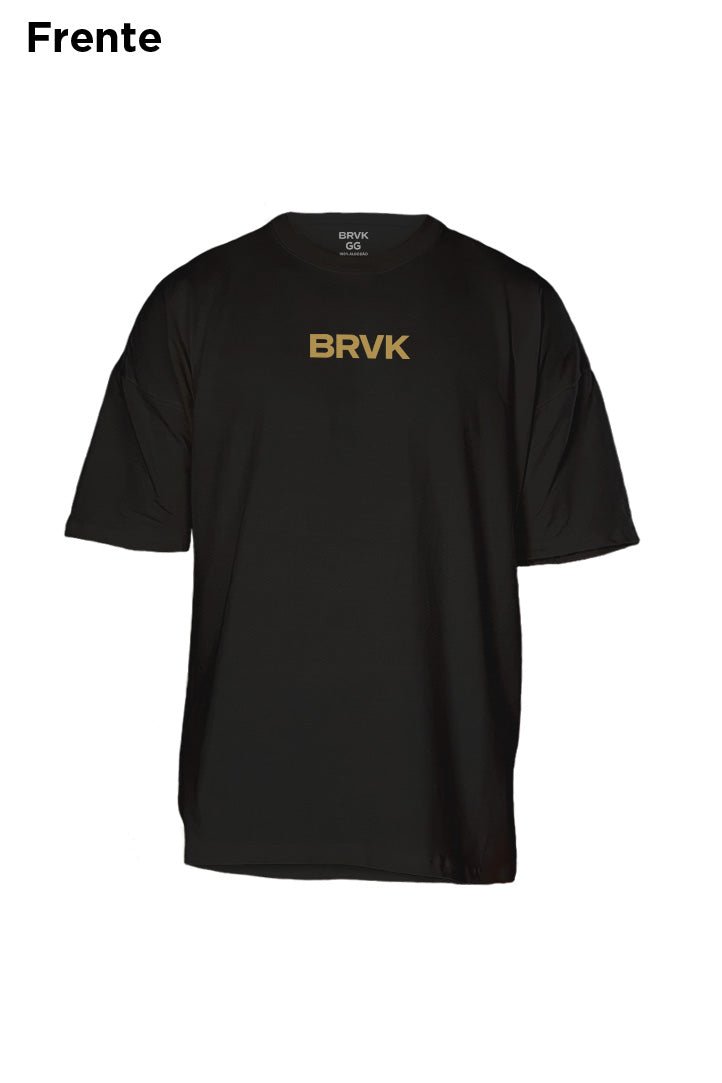 Oversized Preta Never Give Up - BRVK - Street Wear
