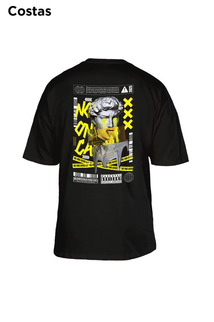 Oversized Preta No One Cares - BRVK - Street Wear