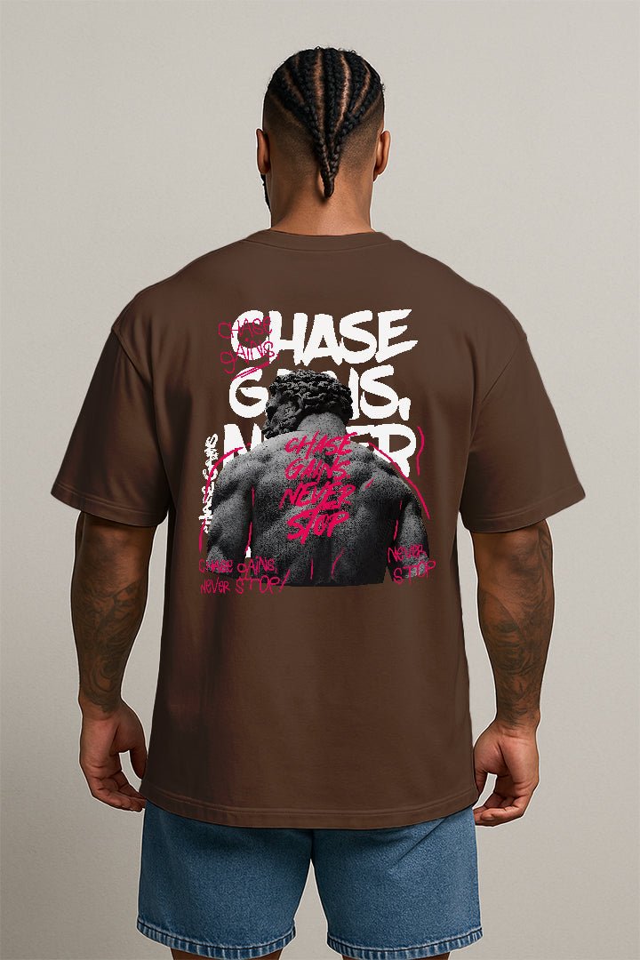 Oversized Marrom Chase Gains - BRVK - Street Wear