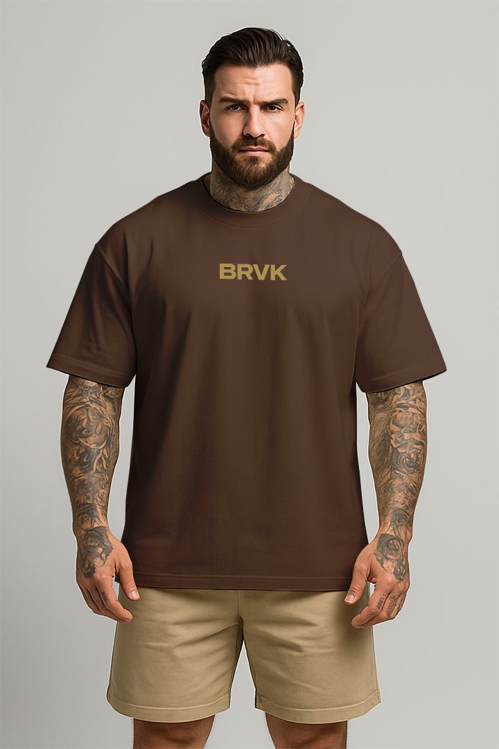 Oversized Marrom Never Give Up - BRVK - Street Wear