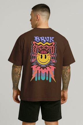 Oversized Marrom Smile - BRVK - Street Wear