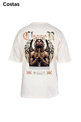 Oversized Off White Black Angel - BRVK - Street Wear