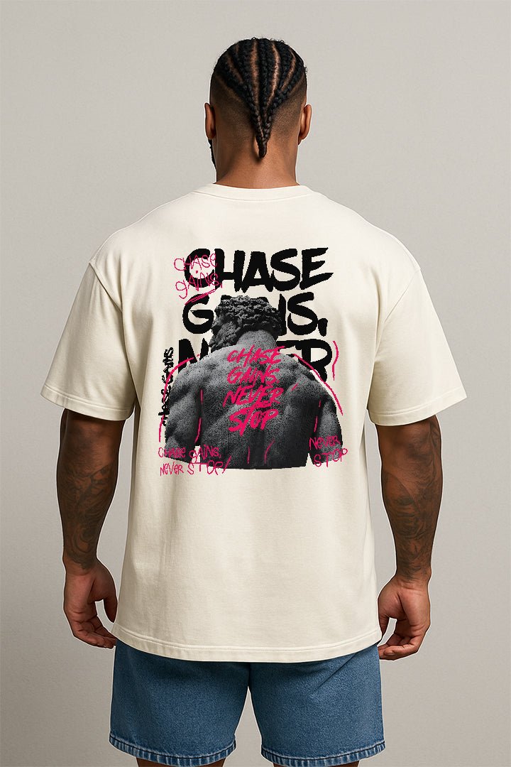 Oversized Off White Chase Gains - BRVK - Street Wear