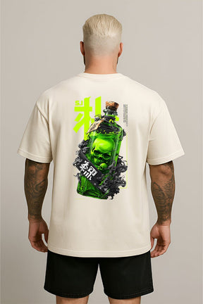 Oversized Off White Green Bottle - BRVK - Street Wear