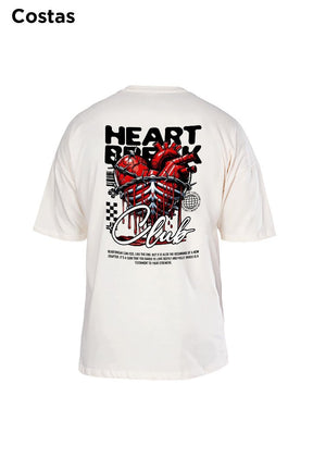 Oversized Off White Heart Break - BRVK - Street Wear