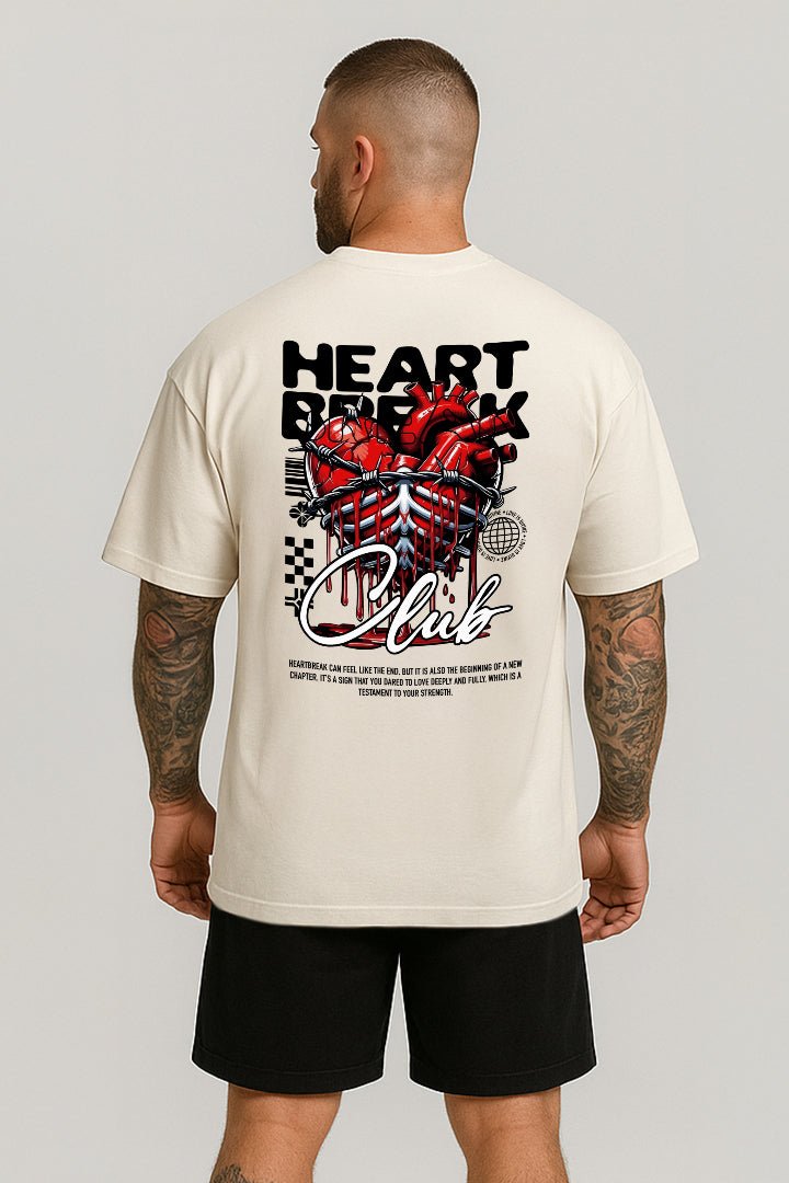 Oversized Off White Heart Break - BRVK - Street Wear