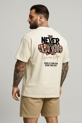 Oversized Off White Never Give Up - BRVK - Street Wear