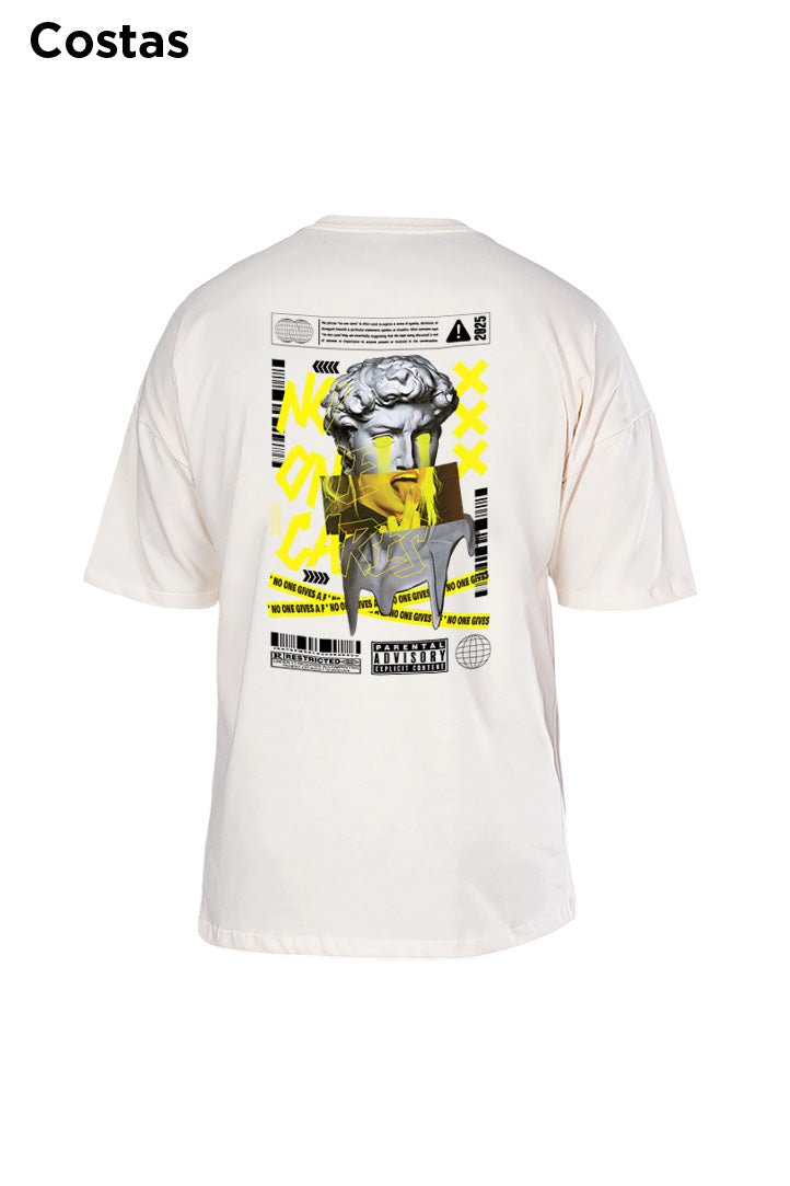 Oversized Off White No One Cares - BRVK - Street Wear