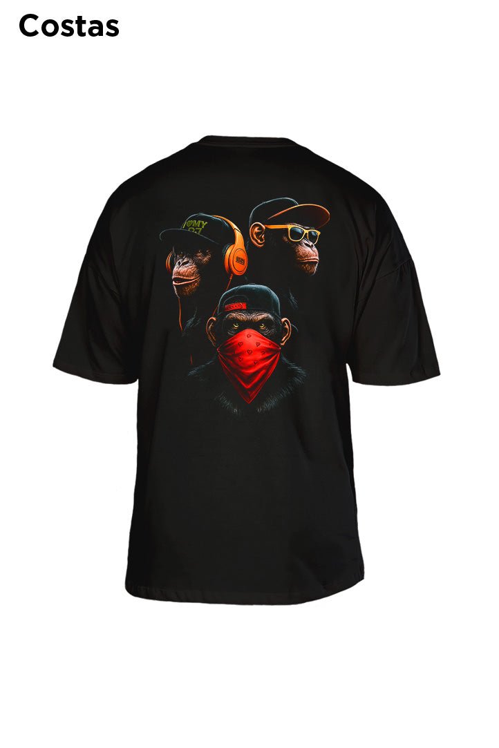 Oversized Preta Monkeys - BRVK - Street Wear